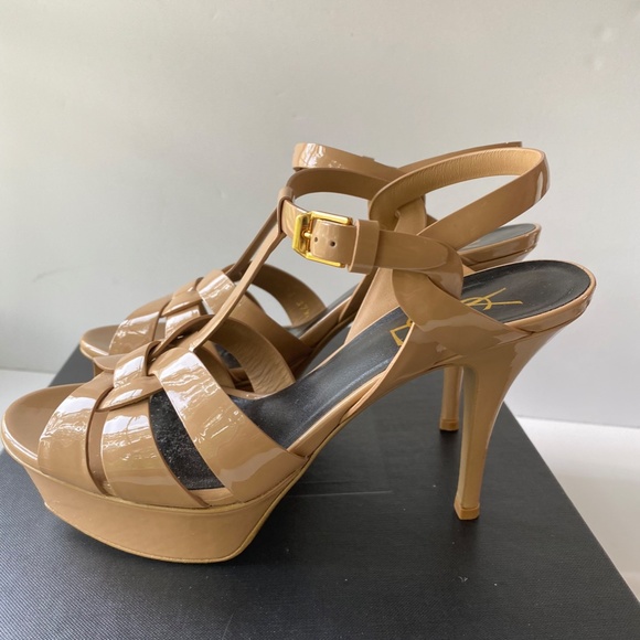 Tribute 75MM Patent Leather Platform Sandals size 37.5 - Picture 4 of 8